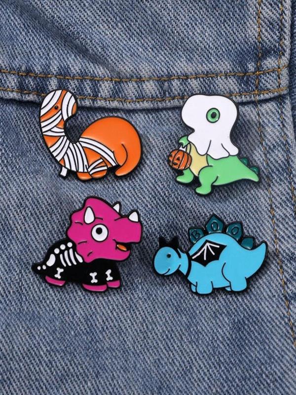 Cute Dinosaur Design Brooch, Fashion Colorful Badges for Clothes & Hat & Backpack Decor, Trendy All-match Clothes Accessories for Daily Decor