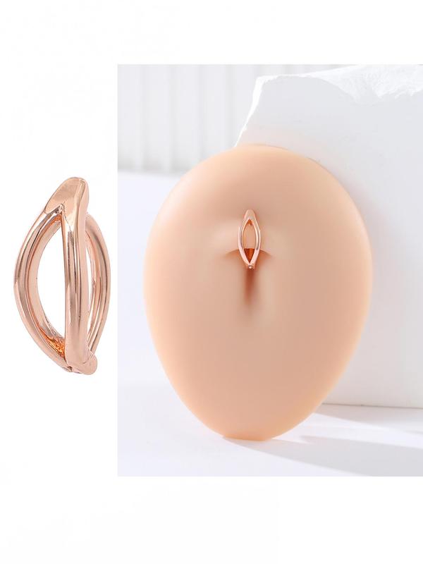 Women's Simple Copper Belly Ring, Casual Fashion Hollow out Waist Ring for Party, Daily Clothing Decor for Girl