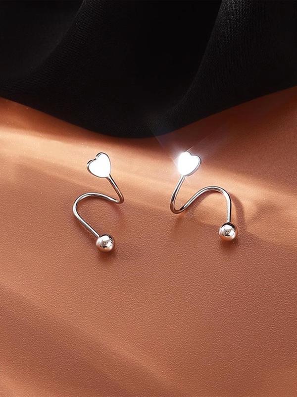 Women's Elegant Heart Design Earrings, 1 Pair Fashion Jewelry for Party, Daily Clothing Decor, Trendy All-match & Exquisite Jewelry for Birthday Gift