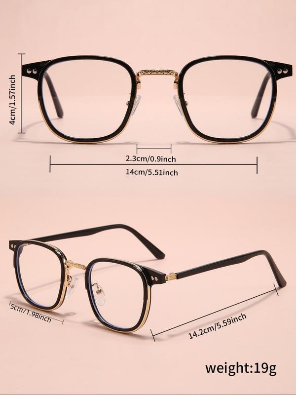 Stylish All-match Square Frame Fashion Eyeglasses for Women & Men, Fashion Eyeglasses for Work, Daily Clothing Decor, Perfect for Student Daily Use