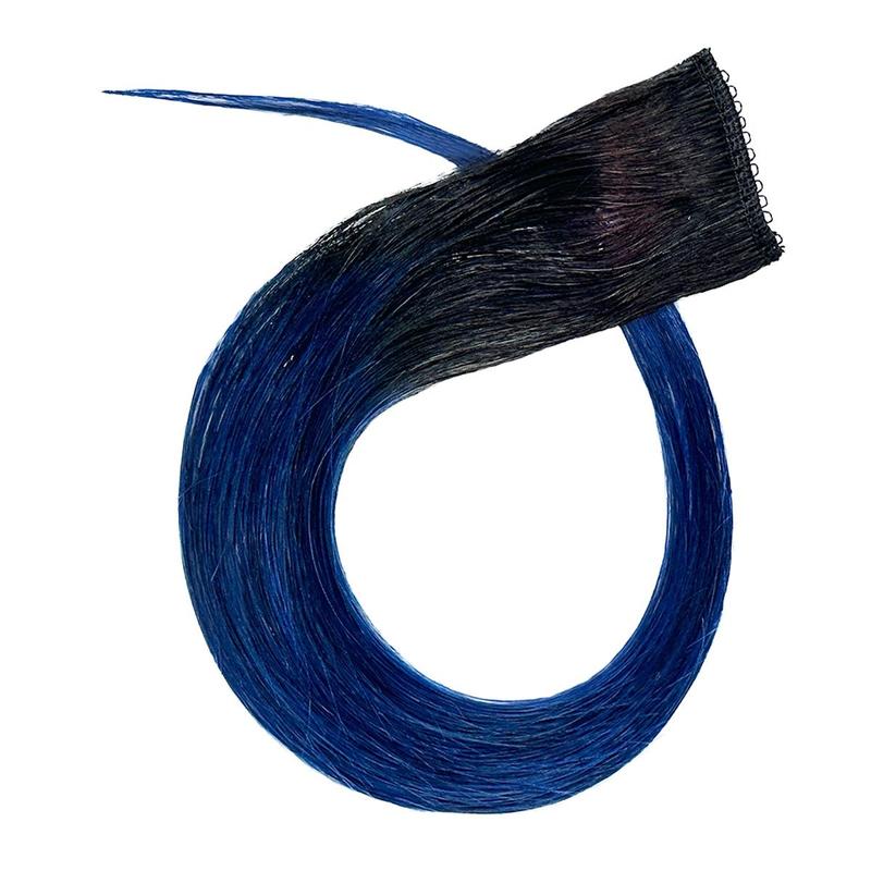 YMSGIRL Random colored Clip In Hair Extension With Black Root Ombre Handmade Straight Human Hair ,Natural Look