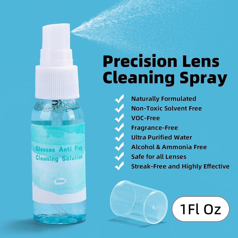 Glasses Cleaner Kit Eyeglass Cleaner - Anti Fog Eye Glass Cleaners Spray with Microfiber Lens Cleaning Cloth, Glasses Repair Kit with Screws, Portable Travel Eyeglasses Cleaning Kit with Case