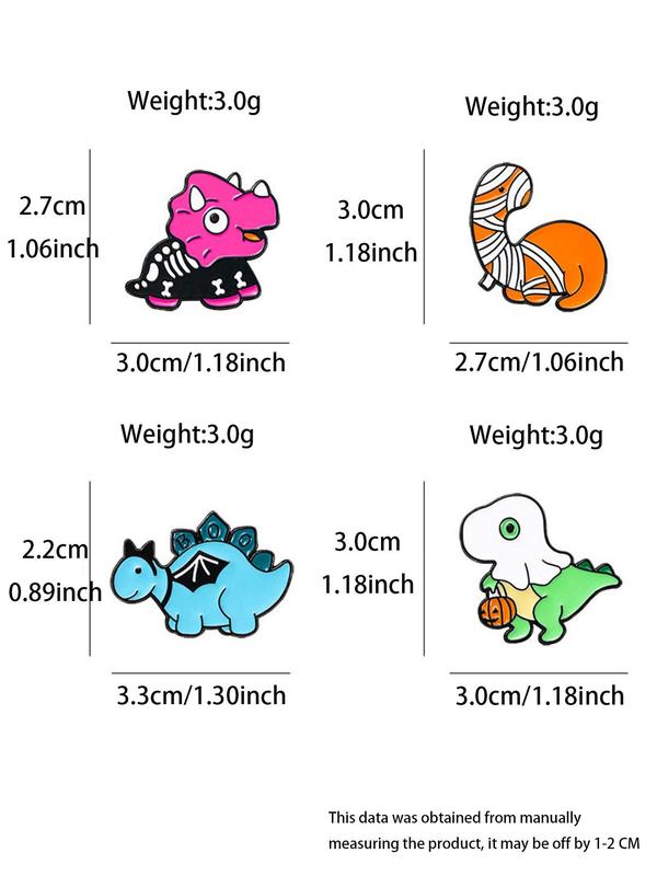 Cute Dinosaur Design Brooch, Fashion Colorful Badges for Clothes & Hat & Backpack Decor, Trendy All-match Clothes Accessories for Daily Decor