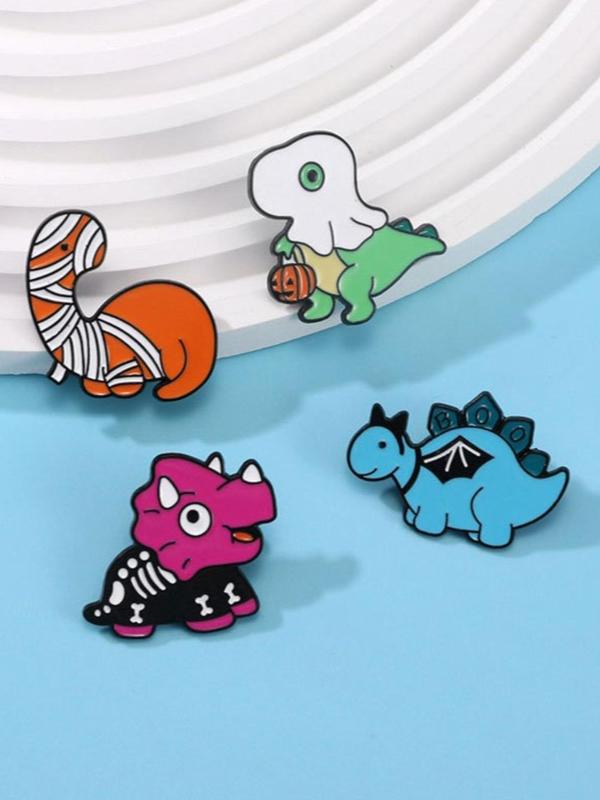 Cute Dinosaur Design Brooch, Fashion Colorful Badges for Clothes & Hat & Backpack Decor, Trendy All-match Clothes Accessories for Daily Decor