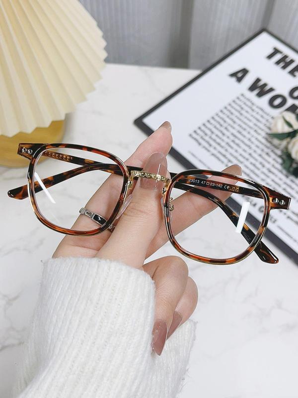 Stylish All-match Square Frame Fashion Eyeglasses for Women & Men, Fashion Eyeglasses for Work, Daily Clothing Decor, Perfect for Student Daily Use