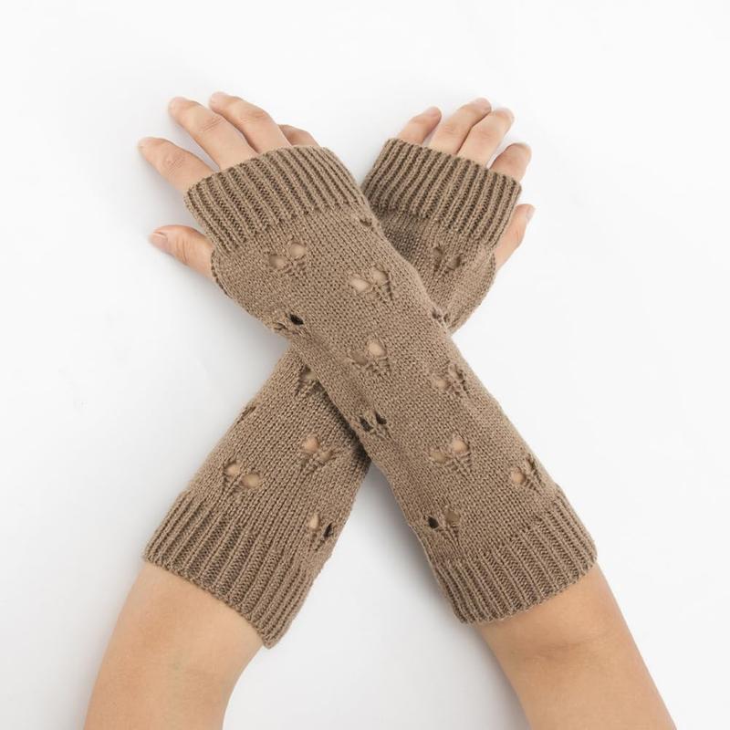 Fingerless Grunge Gloves Ripped Arm Warmers Fashion Crochet Gloves Knit Arm Sleeves Thumb Hole Mittens