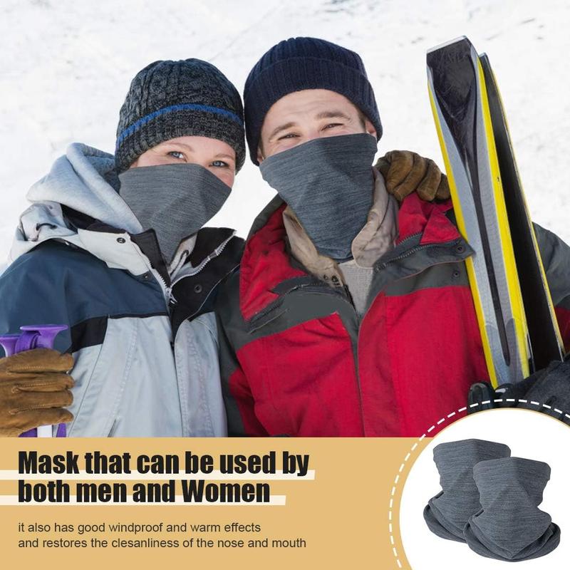 2 Pack Winter Neck Warmer Gaiter Fleece Windproof Face Mask Cover Cold Weather Scarf for Men & Women