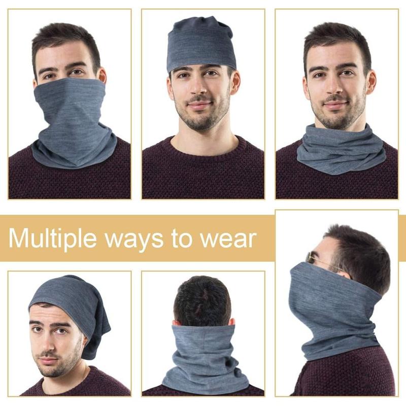 2 Pack Winter Neck Warmer Gaiter Fleece Windproof Face Mask Cover Cold Weather Scarf for Men & Women