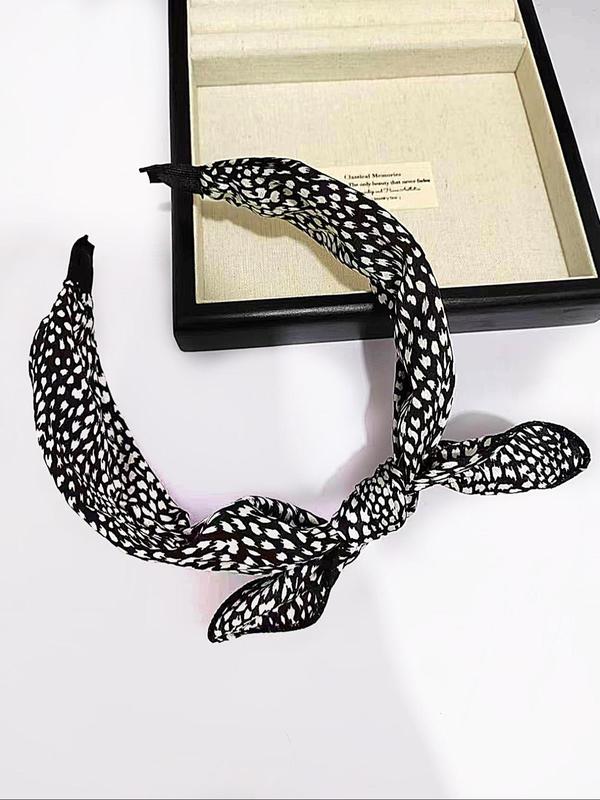 Vintage Leopard Print Bow Decor Hair Hoop, Casual Wide Band Hair Hoop for Women & Girls, Elegant All-match Fashion Accessories for Daily Wear