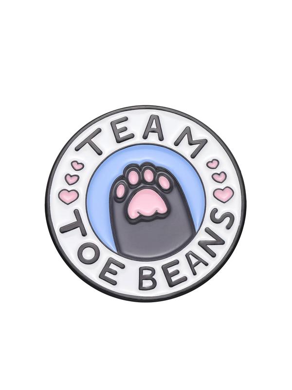 Cute Team Toe Beans Cat Paw Design Brooch Pin, 2024 Trendy Cartoon Animal Round Shaped Alloy Jewelry, Fashion All-match Brooch for Women & Men, Versatile Clothes Accessories