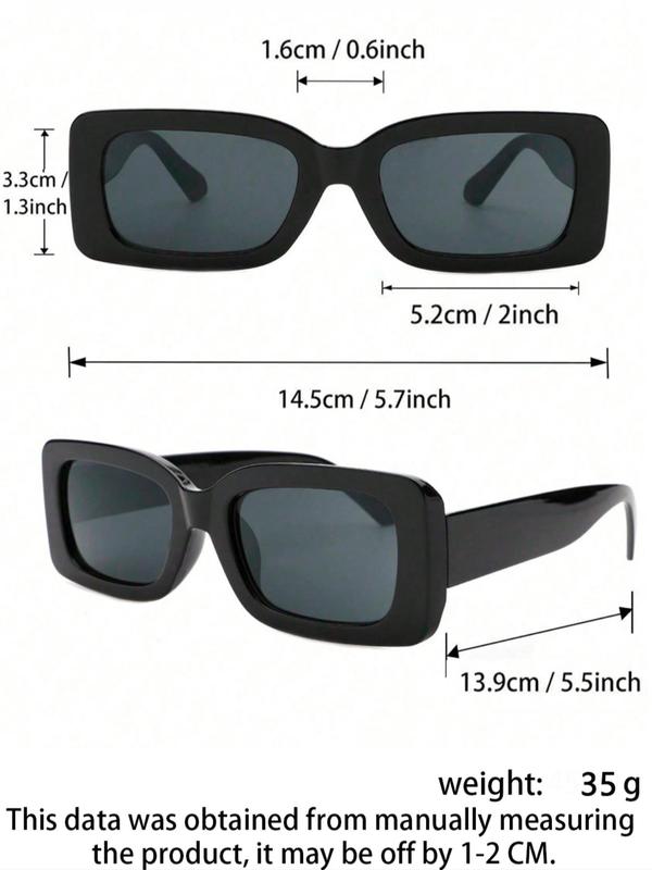 Simple Matching Sunglasses Back To School, 2024 Summer Trendy Casual Square Frame Sunglasses for Everyday Use, Fashion Accessories for Outdoor Activities