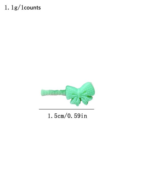 Random Color Cute Bow & Flower & Heart & Star Design Hair Tie, Casual Simple Hair Accessories for Women & Girls, Minimalist Headwear Suitable for Thick Hair