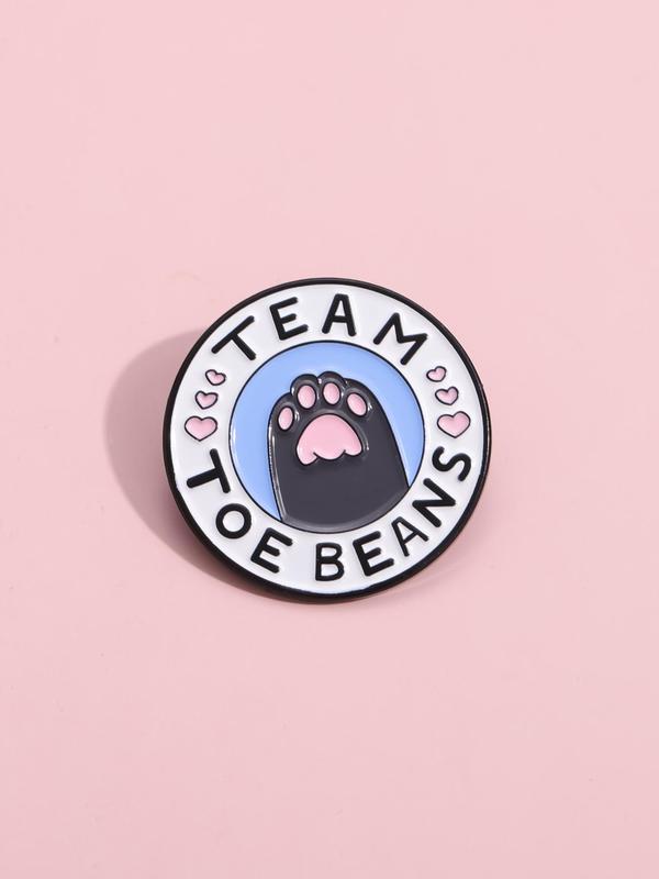 Cute Team Toe Beans Cat Paw Design Brooch Pin, 2024 Trendy Cartoon Animal Round Shaped Alloy Jewelry, Fashion All-match Brooch for Women & Men, Versatile Clothes Accessories