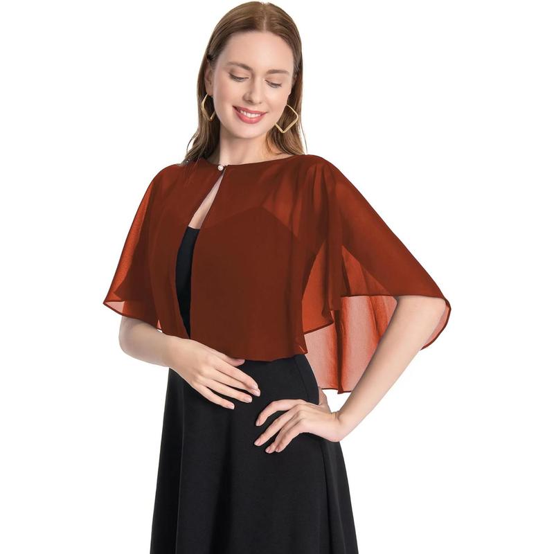 Capelets for Women Soft Chiffon Shawls Wraps Shurg for Evening Wedding Capes Bolero Cover Up