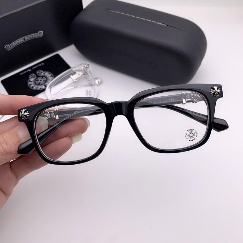 Chrome Heart Square Latest Trend Eyeglasses, Unisex Eyeglasses, Black and Black Gold Eyeglasses