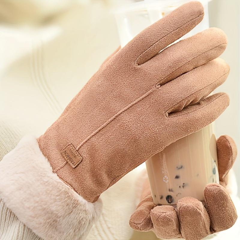 Warm winter gloves, plush lining, touch screen snow thickened cold sports gloves, Christmas gloves, Christmas gifts