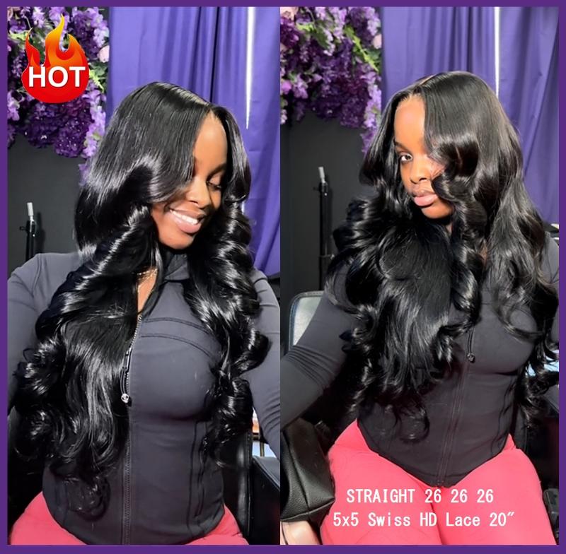 LUVME Upgraded 13A 100%  Virgin Remi Human Hair (100+ -5g) Dye. Perm. High-End Salon Hair Body Wave Deep Wave Silky Straight Bundle S