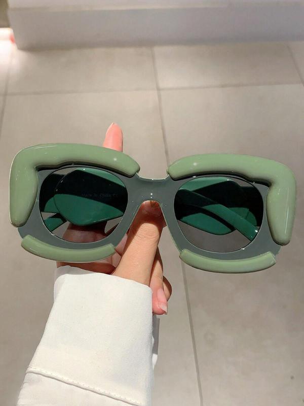 Unisex Street Style Cloud Shaped Embellished Sunglasses, Trendy Vintage Tinted Lens Sunglasses for Everyday Use, Fashion Accessories for Outdoor Activities