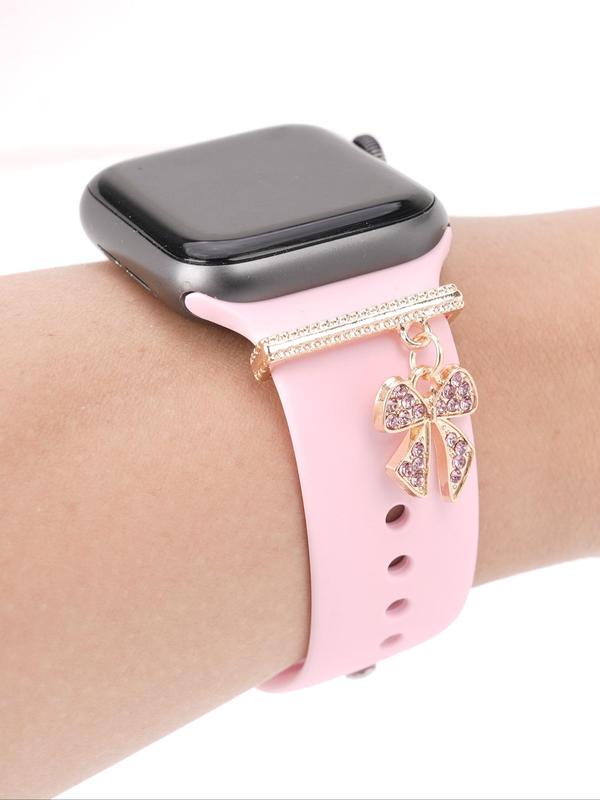 Cute Bowknot Design Watch Band Decoration, Rhinestone Decor Watch Band Accessories for Women & Girls, Trendy All-match & Exquisite Watch Accessories