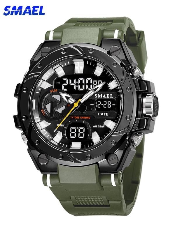 Men's Sportive Digital Watch, Fashionable Digital Watch with Luminous Dial & Waterproof Feature, Trendy Multifunctional Watch for Daily Use