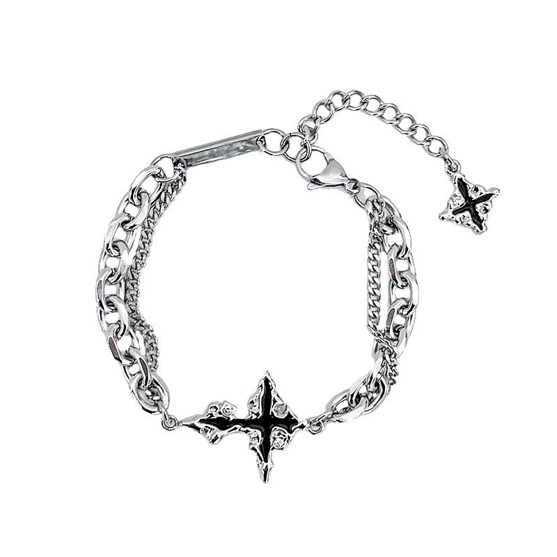 [Limited time offer]Fashion Irregular Dissolved Dark Cross Bracelet Men's Versatile Niche Design High-end Bracelet