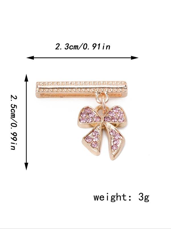 Cute Bowknot Design Watch Band Decoration, Rhinestone Decor Watch Band Accessories for Women & Girls, Trendy All-match & Exquisite Watch Accessories