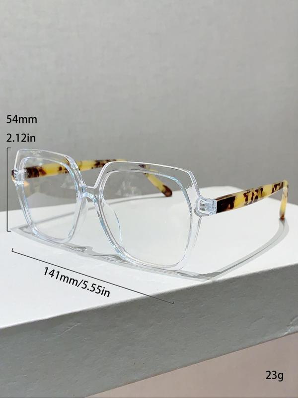 Hexagonal Flat Frame Eyeglasses for Women & Men, Hot Fashion Eyeglasses for Work, Daily Clothing Decor, for Student Daily Use