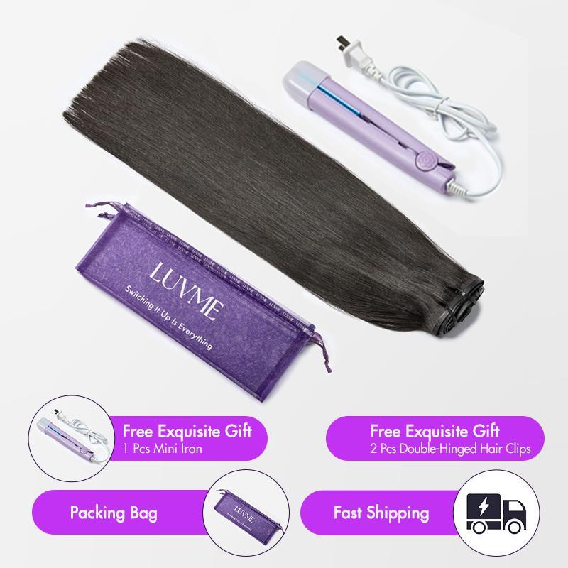 LUVME 100% Virgin Human Hair Extensions 135g Pack Straight, Body Wave, Kinky Curly, Yaki Straight Clip-In 03ACCU