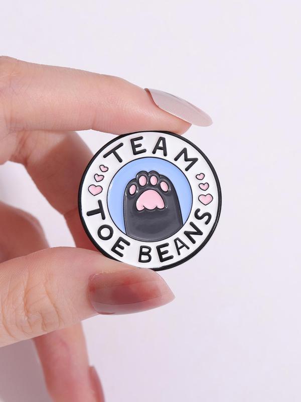 Cute Team Toe Beans Cat Paw Design Brooch Pin, 2024 Trendy Cartoon Animal Round Shaped Alloy Jewelry, Fashion All-match Brooch for Women & Men, Versatile Clothes Accessories