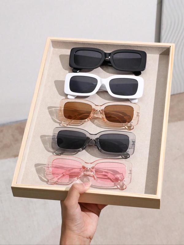 Simple Matching Sunglasses Back To School, 2024 Summer Trendy Casual Square Frame Sunglasses for Everyday Use, Fashion Accessories for Outdoor Activities