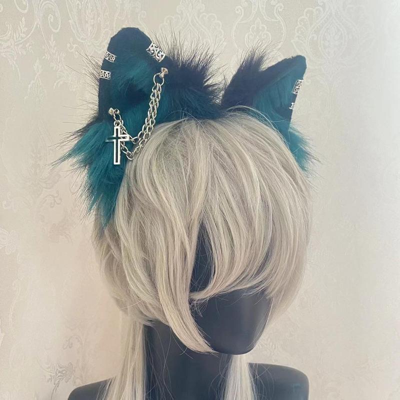 Cat Cosplay Ears Cat Ears Headbands Clips Accessories Punk Gothic Cross EK1-EK11