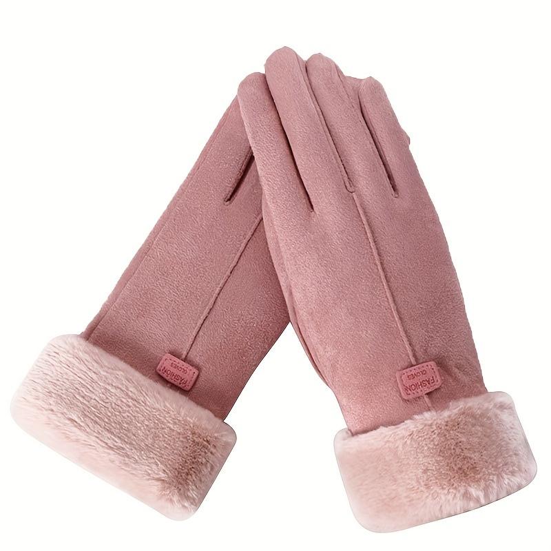 Warm winter gloves, plush lining, touch screen snow thickened cold sports gloves, Christmas gloves, Christmas gifts