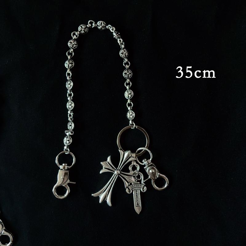 Retro trouser chain dice sword round bead cross waist chain lobster buckle pendant trouser chain