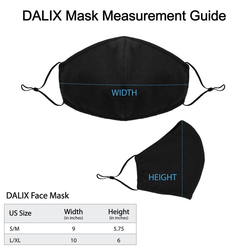 Dalix Cloth Face Mask Reuseable Washable Made in USA - S-M , L-XL Size