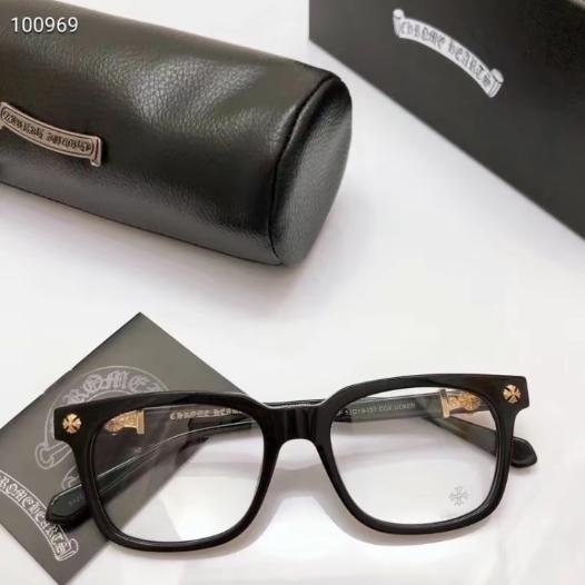 Chrome Heart Square Latest Trend Eyeglasses, Unisex Eyeglasses, Black and Black Gold Eyeglasses