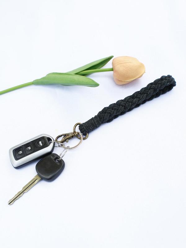 Fashion Braid Design Alloy Keychain for Men & Women, Simple Chic Car Keychain for Daily Key & Bag Decor, Trendy All-match & Exquisite Keychain for Student Birthday Gift