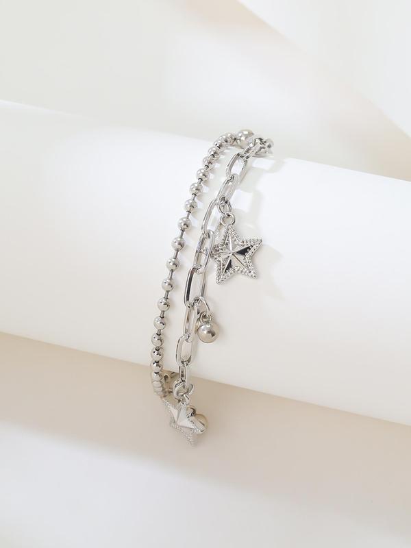 Minimalist Temperament Star Charm Decor Bracelet, Fashionable Jewelry for Women & Girls, Fashion Jewelry, Trendy All-match & Exquisite Jewelry for Birthday Gift