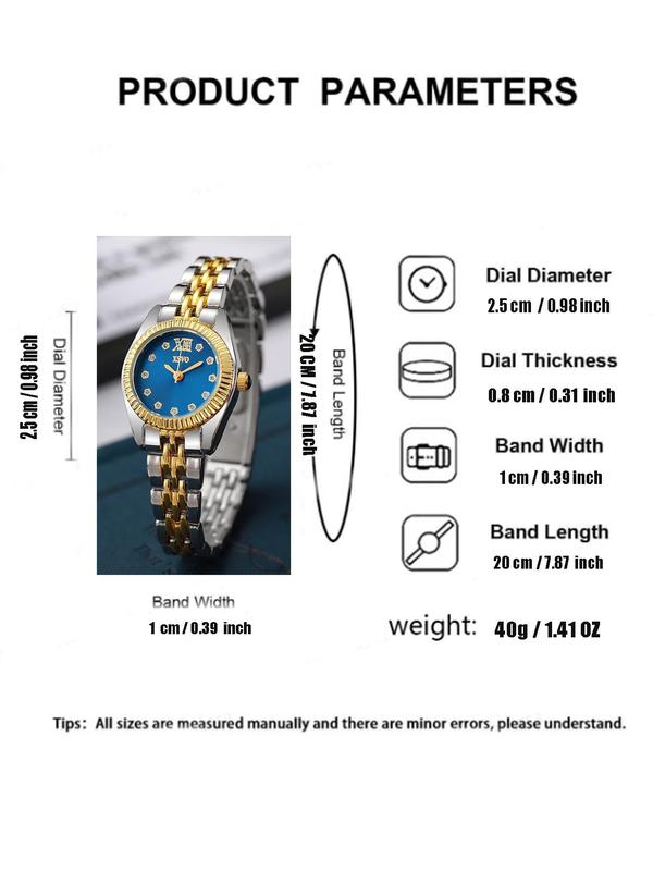 Women's Elegant Rhinestone Decorated Quartz Watch, Fashion Round Dial Analog Watch for Women & Girls, Trendy All-match & Exquisite Watch for Birthday Gift