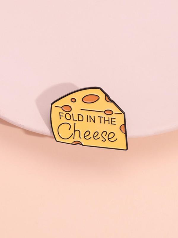 Creative Cheese Design Brooch, Cute Fashion Alloy Badge for Daily Clothing Decor, Trendy All-match & Exquisite Brooch for Birthday Gift