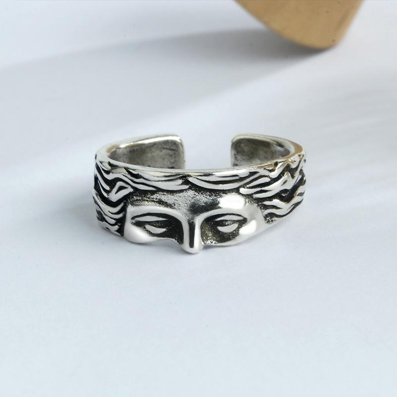 Venus Half Face Ring for Men and Women, Exaggerated Index Finger Ring Sculpture Fashion Open Ring