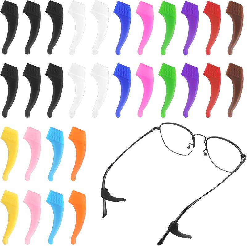 Eyeglass Ear Grips Hook, 15 Pairs Anti Slip Eyeglass Strap Holder Multicolored Eyewear Retainers  Protectors Ear Hooks  and Adults  Glasses Sunglasses