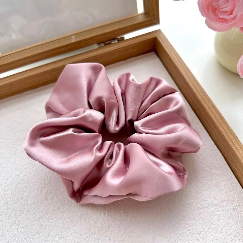 2 Elegant Jumbo Multi Solid Color Scrunchies for Women