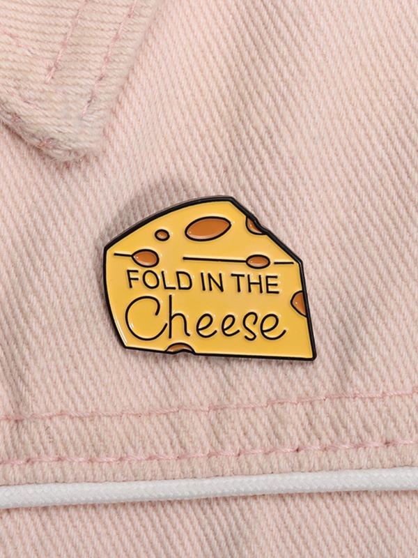 Creative Cheese Design Brooch, Cute Fashion Alloy Badge for Daily Clothing Decor, Trendy All-match & Exquisite Brooch for Birthday Gift