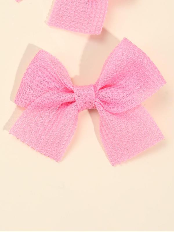 Solid Color Bow Decor Hair Clips, 8 Counts Fashionable Hair Accessories for Women & Girls, Cute Headwear Suitable for Thick Hair