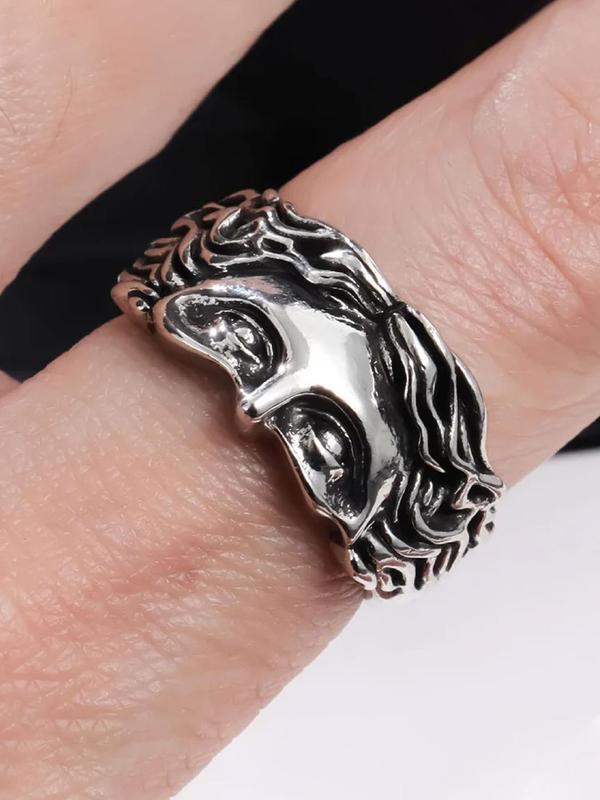 Vintage Mask Design Ring, Punk Style Ring for Men & Women, Fashion Jewelry for Party, Daily Clothing Decor, Trendy All-match & Exquisite Jewelry for Birthday Gift