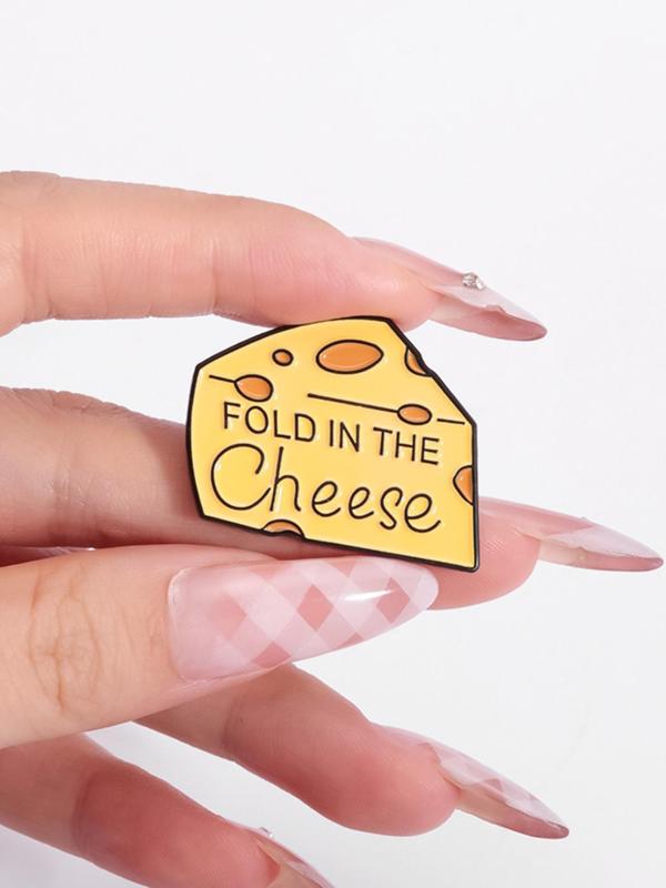 Creative Cheese Design Brooch, Cute Fashion Alloy Badge for Daily Clothing Decor, Trendy All-match & Exquisite Brooch for Birthday Gift