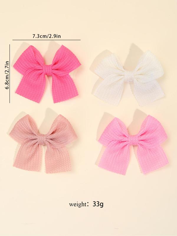 Solid Color Bow Decor Hair Clips, 8 Counts Fashionable Hair Accessories for Women & Girls, Cute Headwear Suitable for Thick Hair