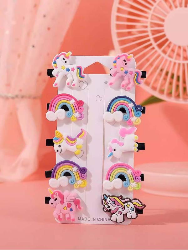 Cute Unicorn Design Hair Clips, Colorful Hair Accessories for Women & Girls, Fashion Hair Accessories for Party, Daily Clothing Decor