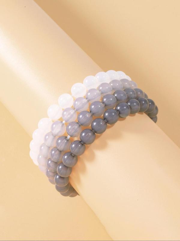 2024 New Style Simple Beaded Bracelet, Boho Style Matching Bracelet for Women & Men, Classic Fashion Cool Female Accessories for Daily Summer Vacation Beach Wear