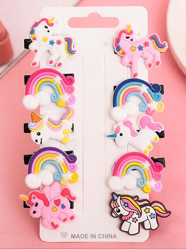 Cute Unicorn Design Hair Clips, Colorful Hair Accessories for Women & Girls, Fashion Hair Accessories for Party, Daily Clothing Decor